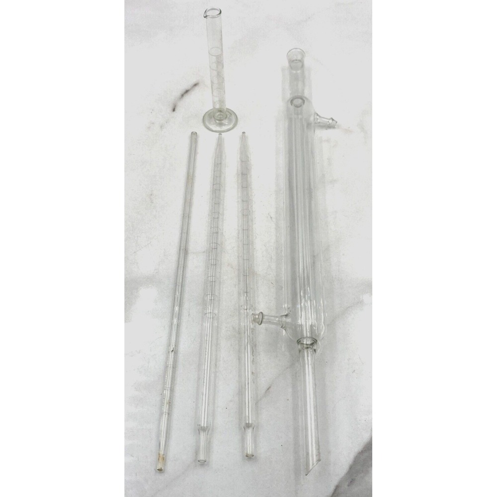 VTG Fisher Glass Graduated Cylinder, Liebig Condenser, Graduated Pipettes